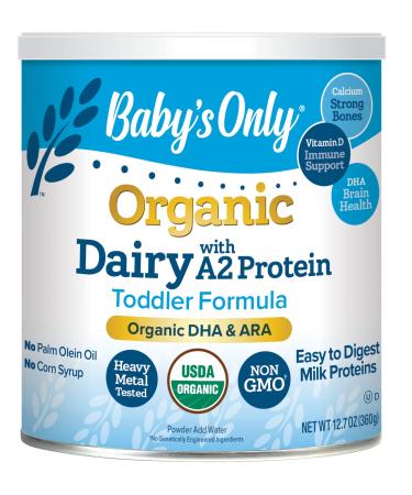 Baby's Only Organic Dairy with DHA & ARA Toddler Formula, 12.7 Oz (Pack of 6) | Non-GMO | USDA Organic | Clean Label Project Verified | Brain & Eye Health (Packaging May vary)