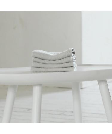 LinenMe Linen Wash Cloths Waffle Silver 12x12 - Luxurious and Absorbent - Buy Online on GoSupps.com