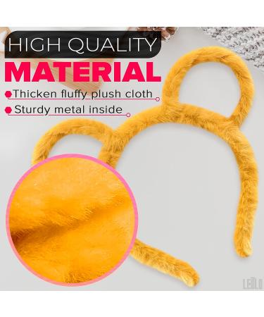 Winter Plush Headband with Bear Ears | Yellow Makeup Hair Accessories for Women - Fashion Hoop Bandana Gift - Buy Online on GoSupps.com