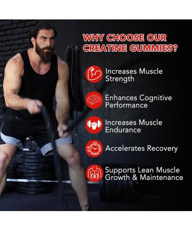 Daiasns Creatine Monohydrate Gummies Complex 5000mg for Men and Women - Vegan Creatine Chews for Muscle Growth Muscle Recovery Workout Recovery Anaerobic Endurance -120 Count - Buy Online on GoSupps.com