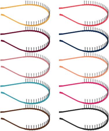 Quesuc 10 Pieces Unisex Metal Teeth Comb Hair Hoop Hairband Headband Hair Accessories Multicolor - Buy Online on GoSupps.com