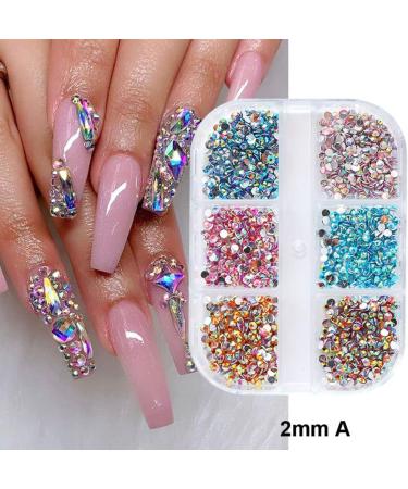 DIY Nail Diamond Stones Jewelry Decoration Manicure Nail Crystal Rhinestones Shinning Rainbow Jelly(5mm A) - Buy Online on GoSupps.com