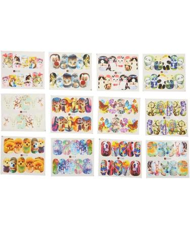 Sticker de Caricatura 50 Sheets Nail Stickers Animal Dogs Cats Water Transfer Nail Art Sticker Fingernails Decor Manicure Decorations Manicure Pedicure Decals - Buy Online on GoSupps.com