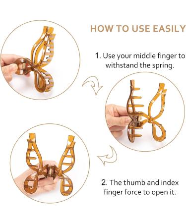 3 Pcs Hair Claw Clips Strong Hold Hair Clips Claw Large Bow Claw Clips for Thick Thin Hair Cute Hair Clips Styling Accessories for Women Girls (A) - Buy Online on GoSupps.com