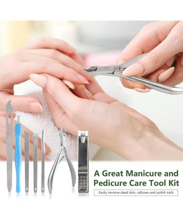 20-in-1 Stainless Steel Professional Manicure and Pedicure Kit for Foot Care - Callus Remover, Foot Files, Spa Tools for At-Home or Salon Use - Women & Men (Blue) - Buy Online on GoSupps.com