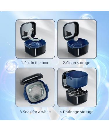 Prosthesis Box for Dentures & Braces | Portable Storage with Filter & Finger Toothbrush - Buy Online on GoSupps.com