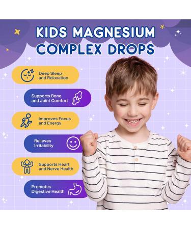 Magnesium Complex Liquid for Kids, Magnesium Glycinate, Malate, Taurate, Citrate with L-Theanine, Vitamin B6, B12, D3 Kids Liquid Drops for Sleep, Relaxation, Calm, Focus - 2 Fl Oz, Strawberry Flavor Strawberry 2 Fl Oz (Pac  - Buy Online on GoSupps.com