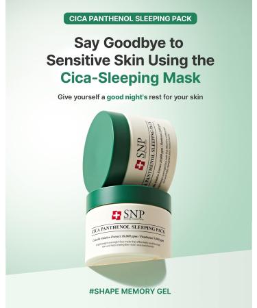 SNP CICA Panthenol Overnight Sleeping Gel Mask | Soothing & Hydrating Korean Skin Care | Moisturizing Facial Mask with Pennywort & Hyaluronic Acid | 3.38 Fl Oz - Buy Online on GoSupps.com