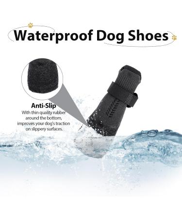 2 Pair Dog Boots for Injures Paws Waterproof Anti-Slip Dog Shoes with Adjustable Reflective Straps Dog Socks Paws Stop Licking Dog Crocs Paw Protector Black - Buy Online on GoSupps.com