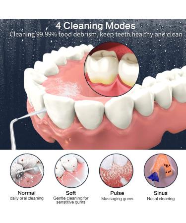 KOOVON Water Flosser Professional Cordless Teeth Cleaner - 4 Modes, Rechargeable Dental Irrigator with 5 Tips, IPX7 Waterproof - Buy Online on GoSupps.com