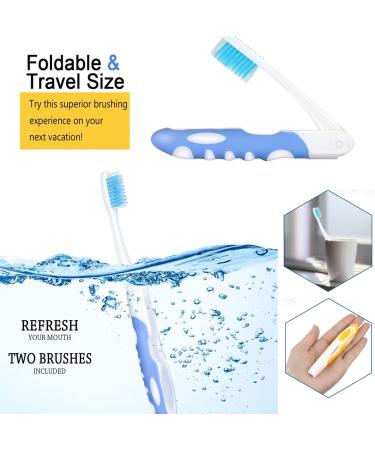 4 Foldable Travel Toothbrushes - Portable Soft Bristle Toothbrushes for Sensitive Gums | Travel Essentials - Buy Online on GoSupps.com