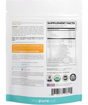 Golden Milk Powder Organic Blend - Adaptogenic Turmeric Latte with Ginger Ashwagandha & Mushroom Complex for Sleep Relaxation Vitality & Immune Support - Vegan Non-GMO & Filler Free (60 Servings) - Buy Online on GoSupps.com