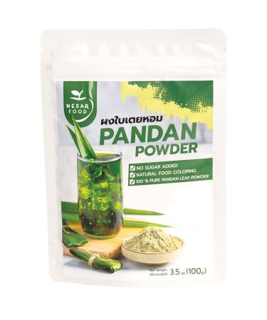 Premium Pandan Leaf Powder - Natural Green Food Coloring for Pandan Latte, Juice, Thai Tea - 100g (3.5 oz) Pack - No Sugar Added - by NESAR FOOD - Buy Online on GoSupps.com