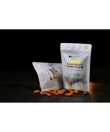 vSherpa Turmeric Curcumin with Piperine & Vitamin E 95% Curcuminoids for Antioxidant & Mobility Support, Enhanced Absorption, Premium Vegan, Non-GMO, Gluten-Free, GMP-Certified, 60 Capsules - Buy Online on GoSupps.com