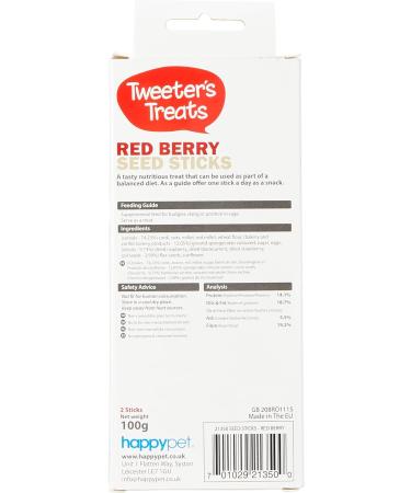 Tweeter's Treats Seed Sticks for Budgies - Red Berry (Pack of 2) - Buy Online on GoSupps.com