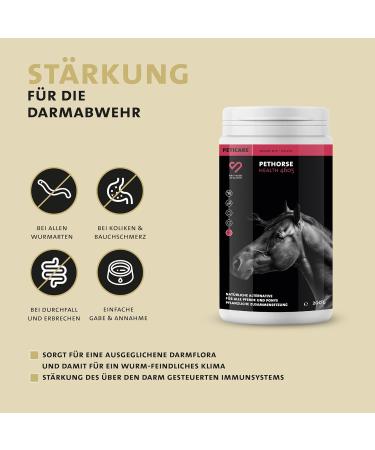Peticare Worm Mix Powder for Horses - Natural Alternative to Worm Treatment & Infestation | Vegetable Ingredients & Wormwood | 200g | Pethorse Health - Buy Online on GoSupps.com