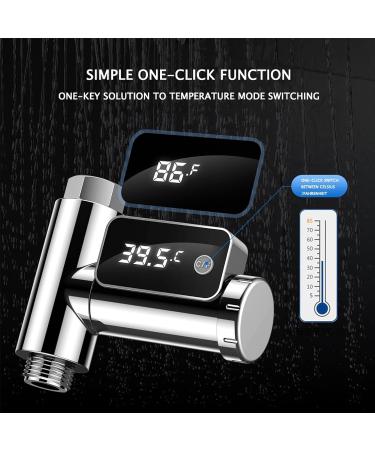 Shower Thermometer LED Digital Display | Baby Bath Water Thermometer | 360 Rotating Screen | Celsius/Fahrenheit Display | Home Bathroom Kitchen | Silver - Buy Online on GoSupps.com