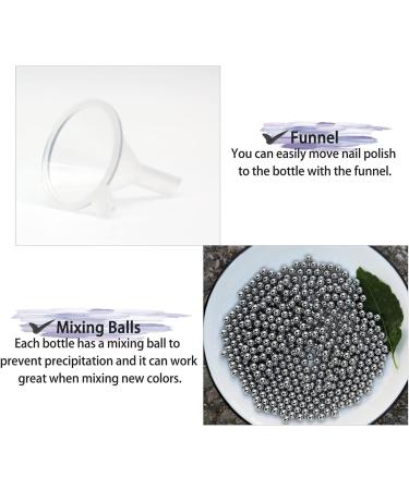 Agidea 15ml Empty Nail Polish Bottles with Brush Cap - Set of 6 Glass Bottles with Mixing Agitator Balls & Funnels - Buy Online on GoSupps.com