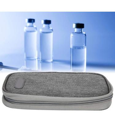 Insulin Cold Storage Bag - Waterproof Portable Cool Bag for Patient Care | Black Bottom Red Flower Design | Imported Oxford Cloth Material | Grey Color - Buy Online on GoSupps.com