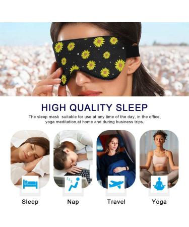 ALAZA Floral Yellow Sunflower Sleep Mask | Cooling Eye Mask for Sleeping | Elastic Strip | Men Women - Buy Online on GoSupps.com