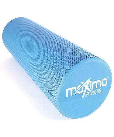 Maximo Fitness Foam Roller - 18" x 6" High Density Exercise Roller for Trigger Point Self Massage, Muscle and Back Roller for Fitness, Physical Therapy, Yoga and Pilates, Gym Equipment, Blue Blue 18-inch