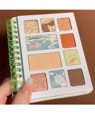 Eye Shadow Girls Notebook Shaped Eye & Cheek Shadow Tea Earth Color Eye Shadow Makeup Cosmetics (C) - Buy Online on GoSupps.com