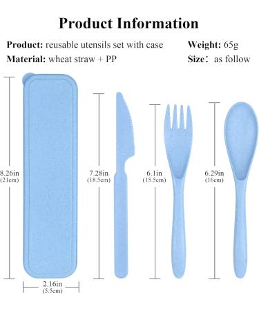 Reusable Travel Utensils Set with Case - 4 Pack Portable Cutlery Kit for Camping and Lunch Box - Includes Knives, Forks, Spoons - Outdoor Flatware Set - Buy Online on GoSupps.com