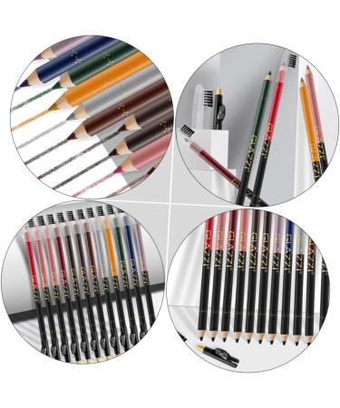 VINTORKY 12pcs Lip Liner Eyeliner Natural Pen Makeup Lip Liner Makeup Supplies Eyebrow Pencil Black Wood - Buy Online on GoSupps.com