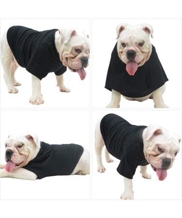 Lovelonglong Bulldog Clothes 100% Cotton Blank T-Shirt for French, English Bulldogs, American Pit Bulls, Pugs - Skin Care Black B-XL (for Bulldog -50lbs) - Buy Online on GoSupps.com