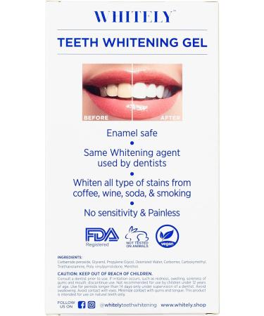WHITELY Teeth Whitening Gel Syringe - 3 Pack for Bright Smiles | Fast International Shipping - Buy Online on GoSupps.com