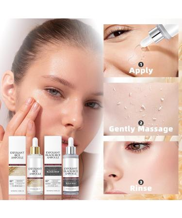 Coffret d'ampoules exfoliantes au riz exfoliant au riz noir et blanc s rum exfoliant doux Peel Shot Glow pour les soins quotidiens de la peau minimiseur de pores pour tous les types de peau. White - Buy Online on GoSupps.com