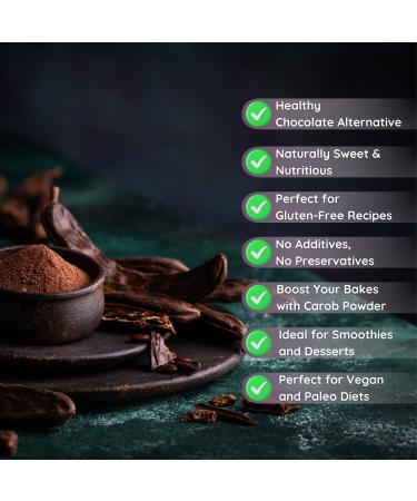 Sovegean Carob Powder 3 52oz/100g-Raw Vegan Gluten Free Carob Powder Superfood-100% Pure and Natural - Buy Online on GoSupps.com