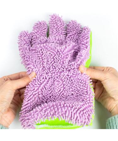 Dishwashing Gloves Micro Fiber Noodle Mesh Car Washing and Cleaning Gloves Washing Bowls Gloves Tools (Color : Purple) - Buy Online on GoSupps.com