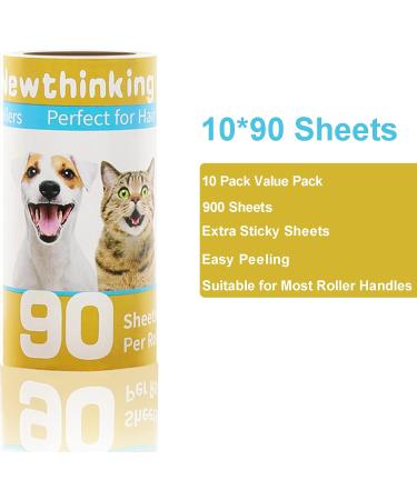 Newthinking 10 Pack Lint Roller Refills 90 Sheets Extra Sticky Lint Roller Refills for Clothes Pet Hair and Furniture Fits Most Standard Size Lint Roller Handle 900 Sheets - Buy Online on GoSupps.com
