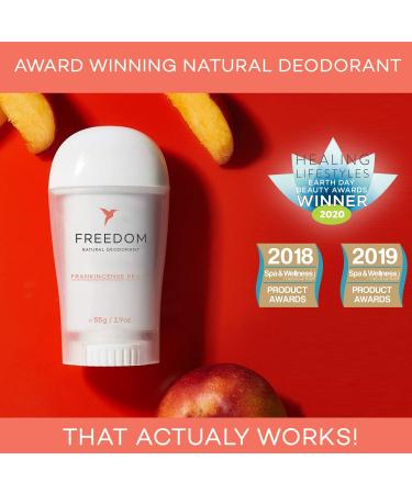 Freedom Deodorant Frankincense Peach 1.9 oz - Natural, Long-Lasting Protection - Buy Online on GoSupps.com