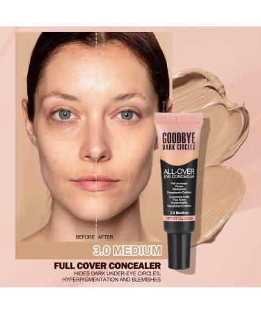 Full Coverage Concealer - 12g Light Color Eye Corrector | Makeup Correction Eye Primer Long-Lasting Liquid Foundation Face Makeup - Buy Online on GoSupps.com