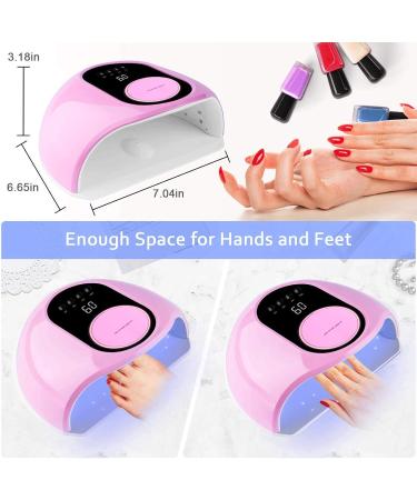 LED UV Nail Lamp for Gel Nails 130W High Power Nail Dryer with 4 Timers Nail Polish Dryer for Regular Polish Pedicure Home and Salon (Pink) - Buy Online on GoSupps.com