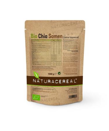 NATURACEREAL Organic Chia Seeds 1000g - Premium Health Food | International Shipping Available - Buy Online on GoSupps.com