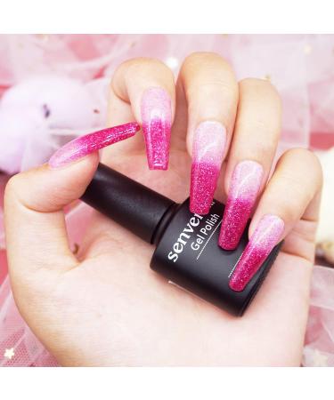 Senvenski Color Changing Gel Nail Polish Blue Pink Purple Glitter Mood Chameleon Thermal Temperature Gift Set UV LED Art Manicure Varnish (WB001) - Buy Online on GoSupps.com