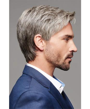 Fleurapance Men's Short Grey Wig | Natural Look Synthetic Fiber Wig for Daily Wear - International Shipping Available - Buy Online on GoSupps.com
