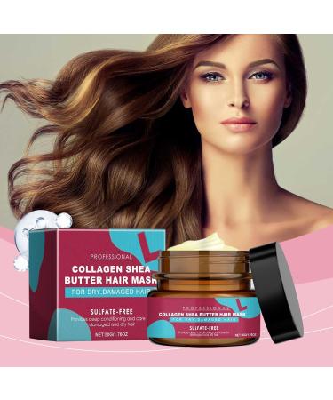 Collagen and Shea Butter Hair Mask Deep Repairing Collagen Hair Mask Nourishing Moisturizing Hair Mask for Hair Acid Repairing Hair Mask - Buy Online on GoSupps.com