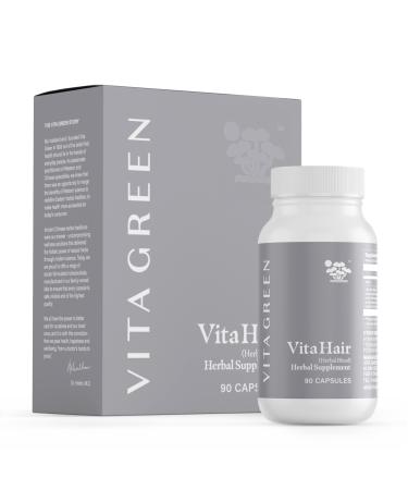 Vita Hair Growth & Hair Loss 100% Natural Herbs Potent Formula for Greying Thinning Hair Stimulate New Hair Follicles Supplement for Men Women- 90 Capsules