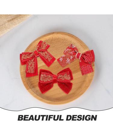 Beaupretty 3 Pairs Bow Hairpin Traditional Chinese Hair Clips Decorative Hair Clips Chinese New Year Hair Clips Hair Barrettes Tiara Hair Bow for Little Girl Fabric Pair Clip Child Flash - Buy Online on GoSupps.com