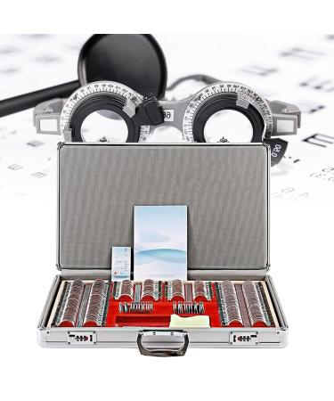 Professional Metal Rim Optometry Case Kit 266pcs Optical Trial Lens Set Measuring Range 0.12-20.00DS High Compatibility for Eye Hospital Vision Test