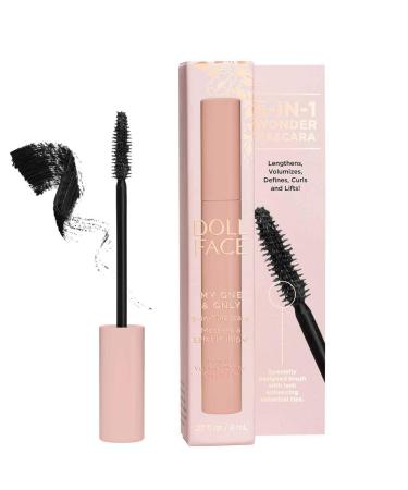 DOLL FACE Mascara | Volume, Length, Define, Curl and Lift Eye Lashes with My One & Only 5-in-1 Mascara | Cruelty Free | Black 0.27fl oz