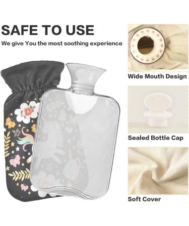 Naanle Magic Unicorn Hot Water Bottle - 1L Transparent Heat Bottle for Bed & Hand Warmers | Pain Relief & Cold Therapy - Buy Online on GoSupps.com