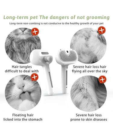 4-in-1 Self-Cleaning Cat Brush | Universal Pet Hair Cleaning Tool with 20ml Essence - Effective Knot Remover for Cats & Dogs - Buy Online on GoSupps.com