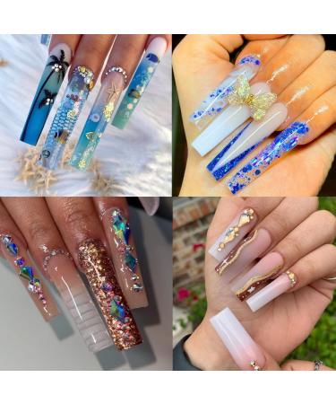 UNA GELLA Full Cover Nail Tips Square 120 PCS - XXL Extra Long Straight Tips for Acrylic Nails - Salon Quality Fake Nails for DIY at Home - Buy Online on GoSupps.com