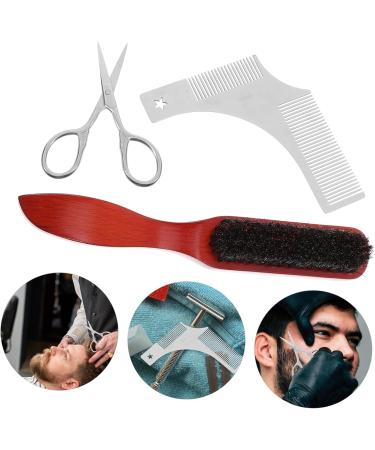 Baluue 2 sets Black Grooming Bristle Handy Brushes Straight Lip Comb Boar Mens Tools Scissor 1 g (Pack of 1) Assorted Colorx2pcs - Buy Online on GoSupps.com