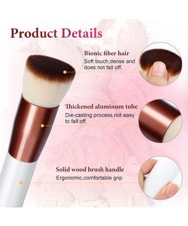 GlasFlength Contouring Fluid Foundation Brush Large Makeup Brush Professional Kabuki Makeup Brush Perfect for Blending Liquid Cream or Powder Cosmetic for Women (White) - Buy Online on GoSupps.com